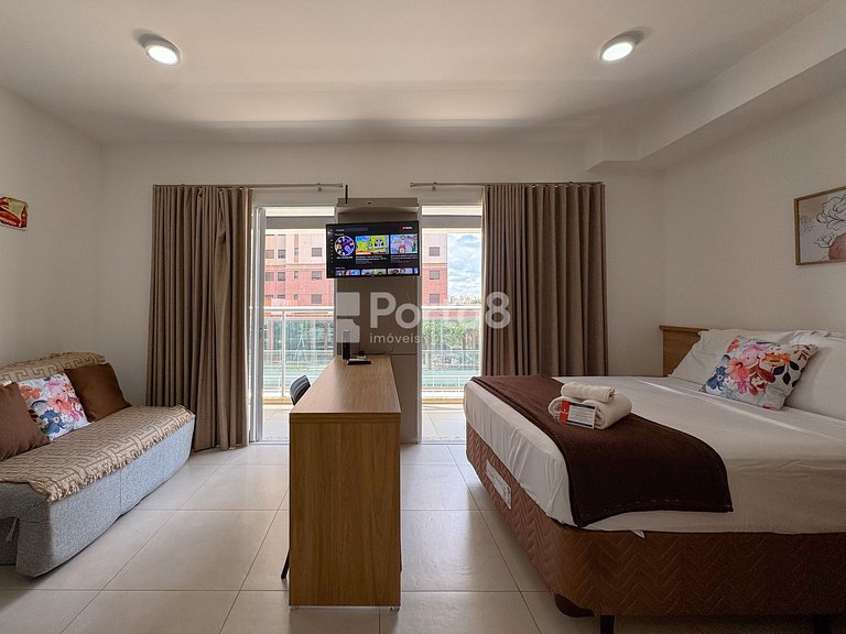 Loft Duo JK Acolhedor com vista para restaurantes